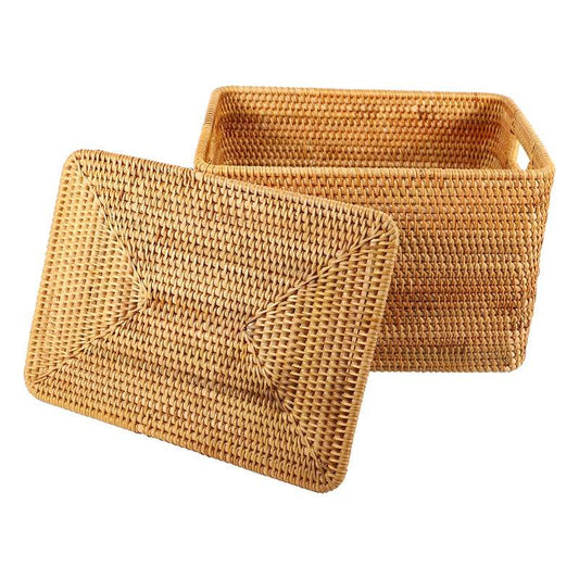 Vietnamese Rattan Storage Baskets Handmade - Mubimart