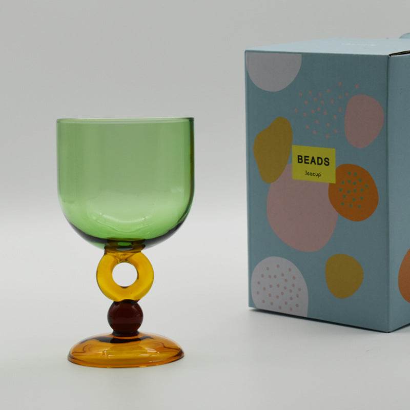 Vintage Borosilicate Stained Glass Wine Glass - Mubimart