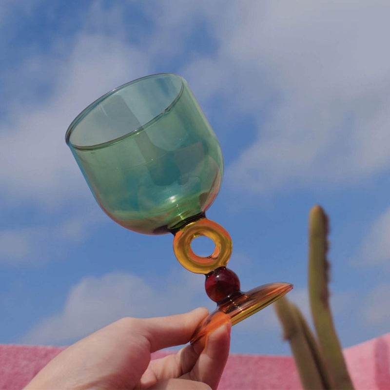 Vintage Borosilicate Stained Glass Wine Glass - Mubimart