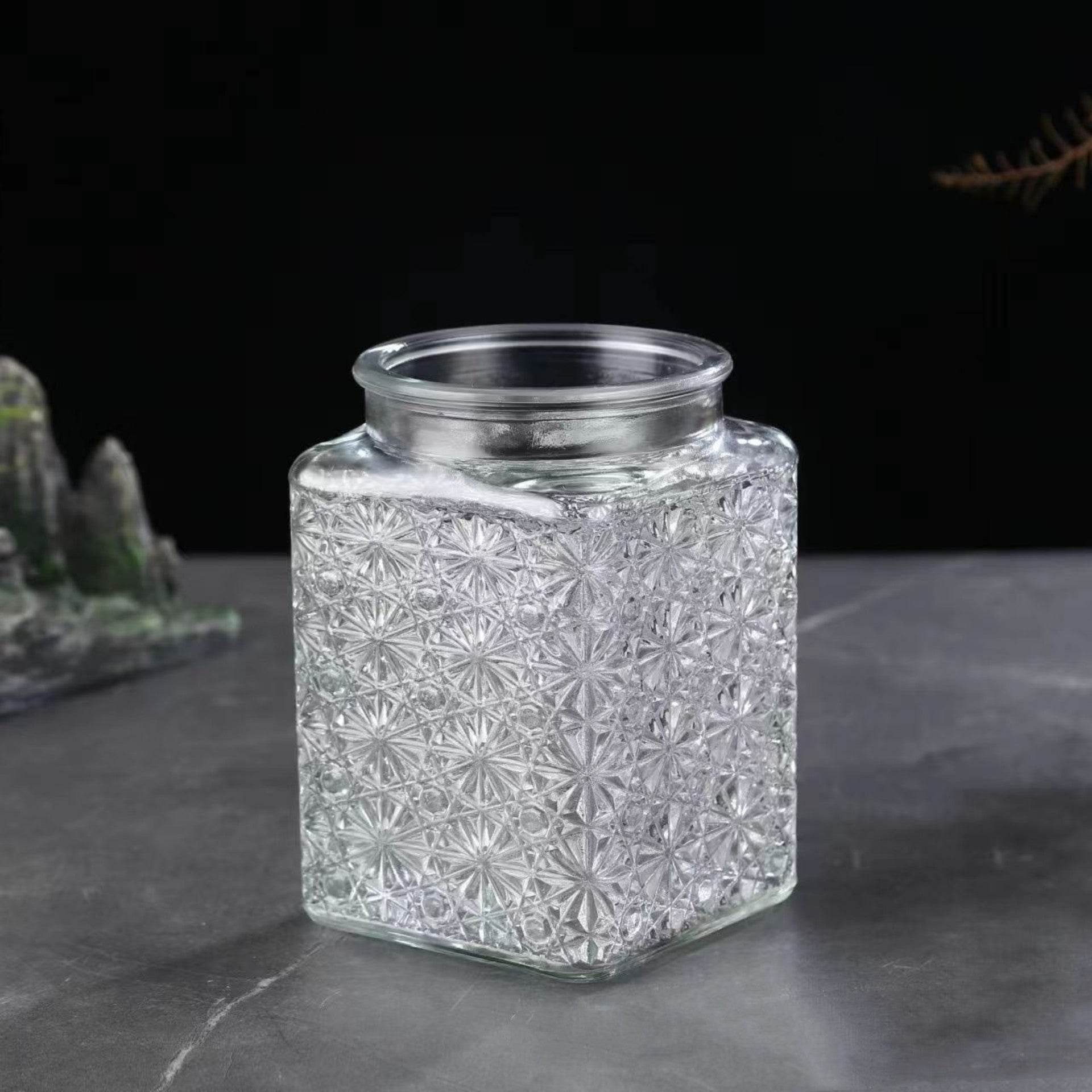 Vintage Crabapple Flower Glass Sealed Jar Candy Snack Storage Jar - Mubimart