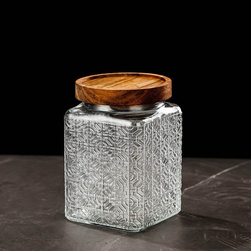 Vintage Crabapple Flower Glass Sealed Jar Candy Snack Storage Jar - Mubimart