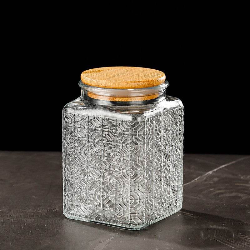 Vintage Crabapple Flower Glass Sealed Jar Candy Snack Storage Jar - Mubimart