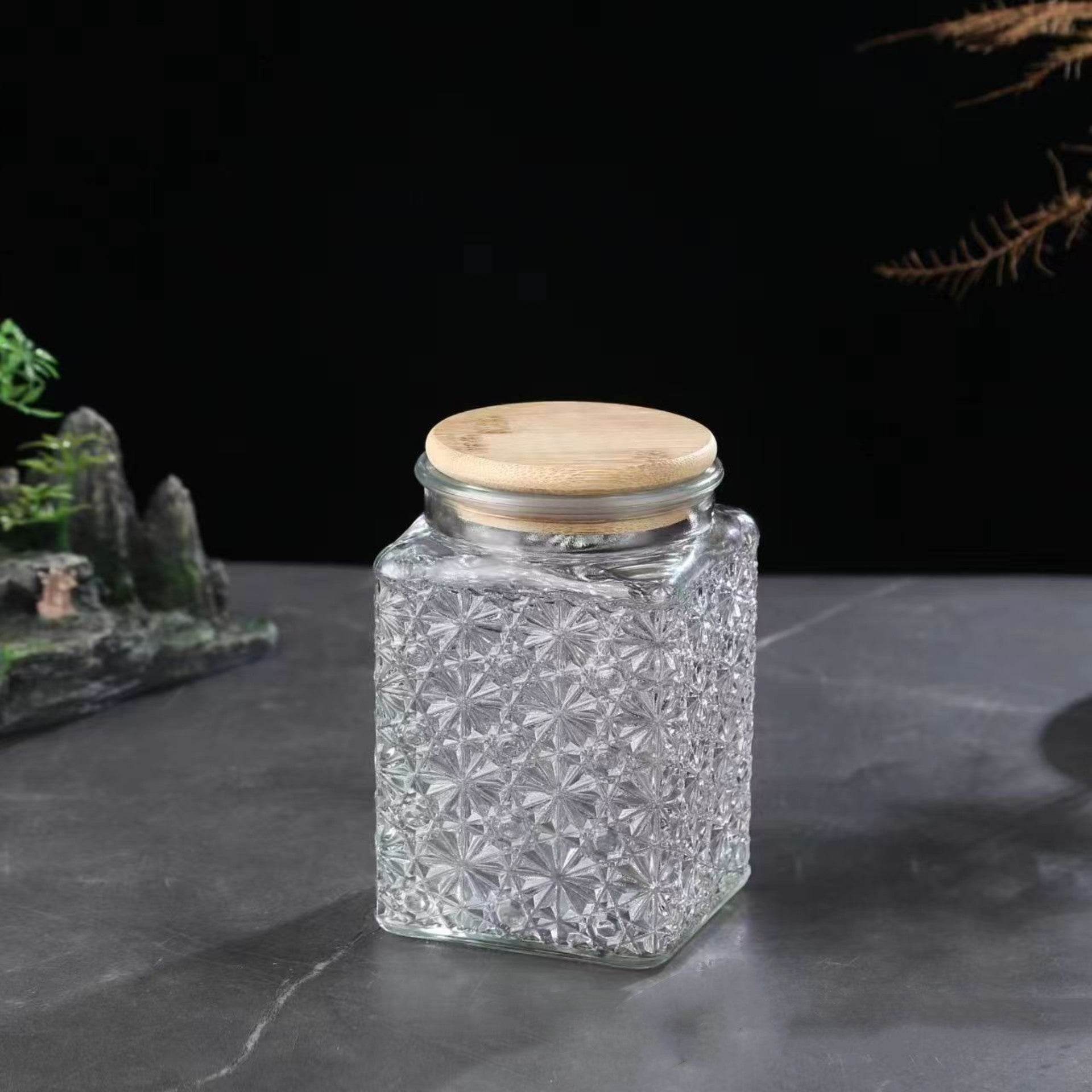 Vintage Crabapple Flower Glass Sealed Jar Candy Snack Storage Jar - Mubimart