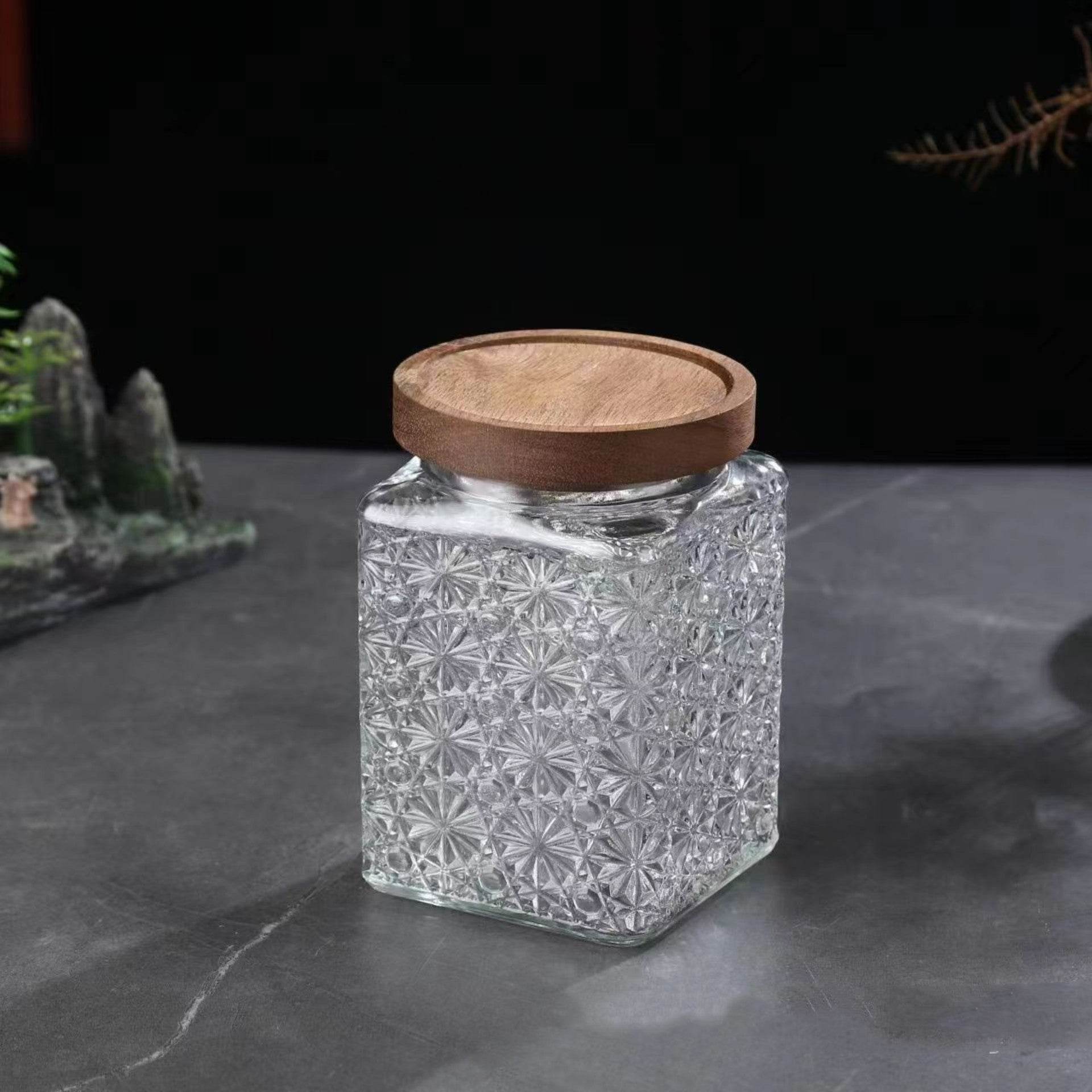 Vintage Crabapple Flower Glass Sealed Jar Candy Snack Storage Jar - Mubimart