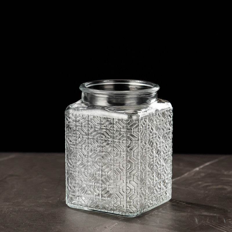 Vintage Crabapple Flower Glass Sealed Jar Candy Snack Storage Jar - Mubimart