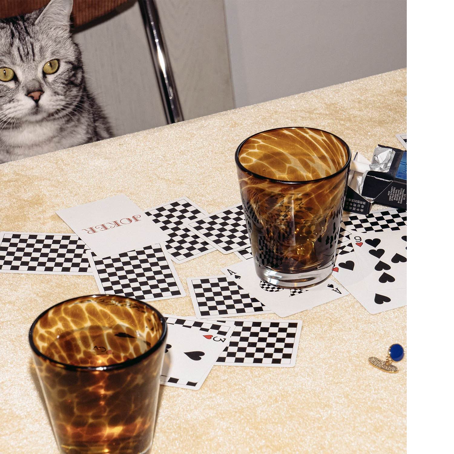 Vintage Hipster Leopard Crystal Water Glass Ins - Mubimart