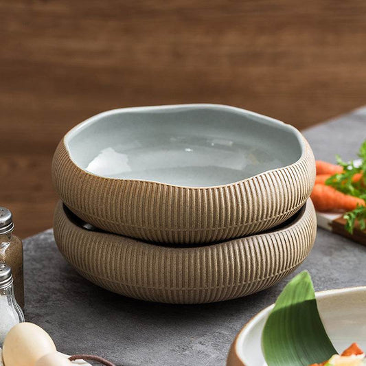 Vintage Light Luxury Deep Bowl Soup Bowl Set - Mubimart