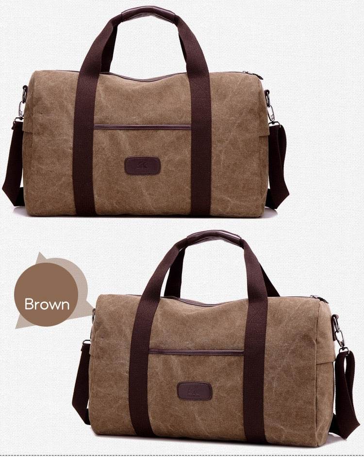 Vintage Men Canvas handbag High Quality Travel Bags Large Capacity Women Luggage Travel Duffle Bags - Mubimart
