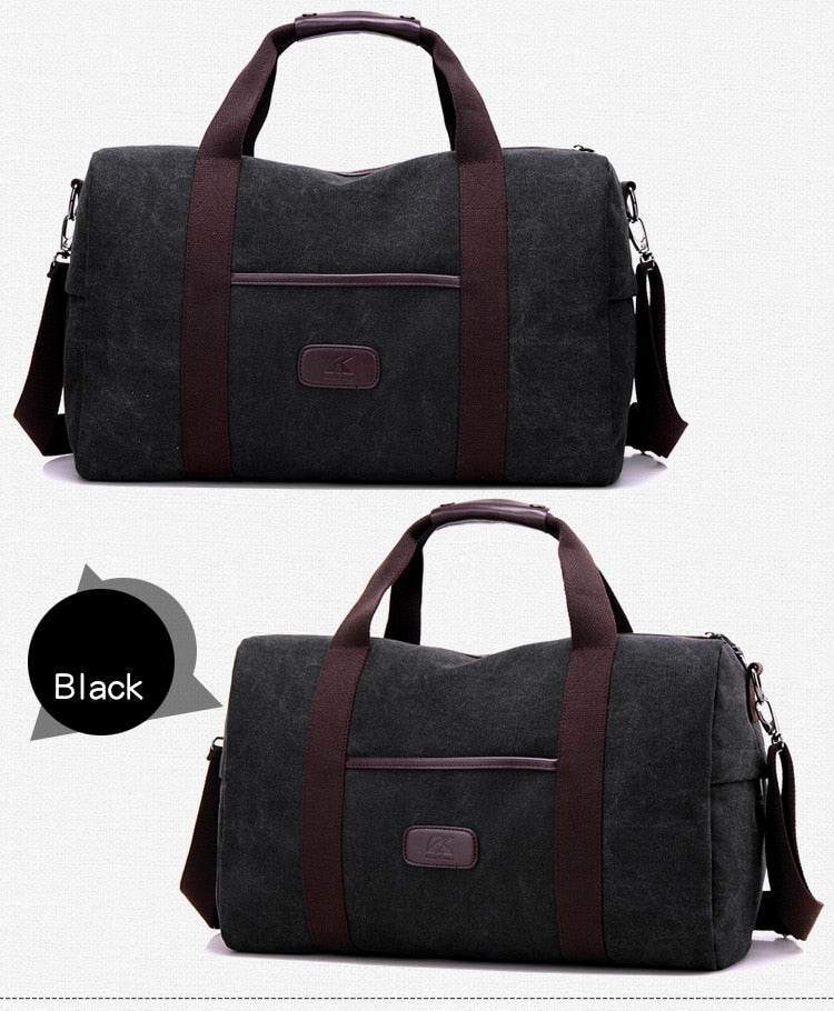 Vintage Men Canvas handbag High Quality Travel Bags Large Capacity Women Luggage Travel Duffle Bags - Mubimart - Luggage bag 