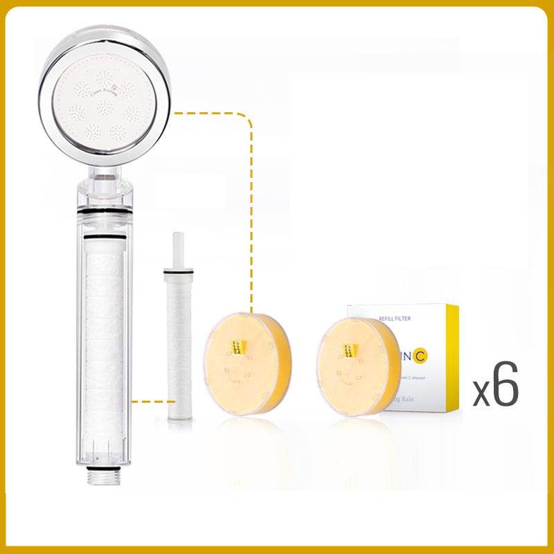 Vitamin C Dechlorination Soft Water Beauty Skin Shower Head Pressurized Shower Head - Mubimart