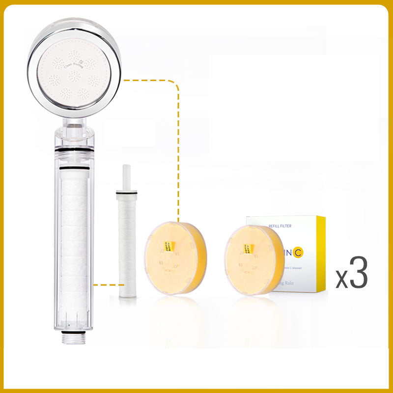 Vitamin C Dechlorination Soft Water Beauty Skin Shower Head Pressurized Shower Head - Mubimart -  