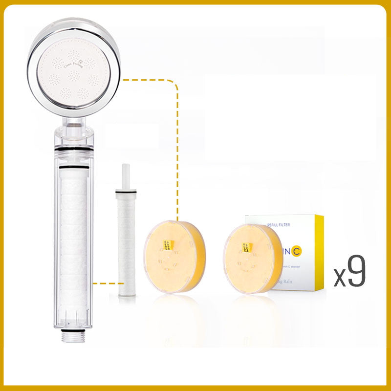 Vitamin C Dechlorination Soft Water Beauty Skin Shower Head Pressurized Shower Head - Mubimart -  