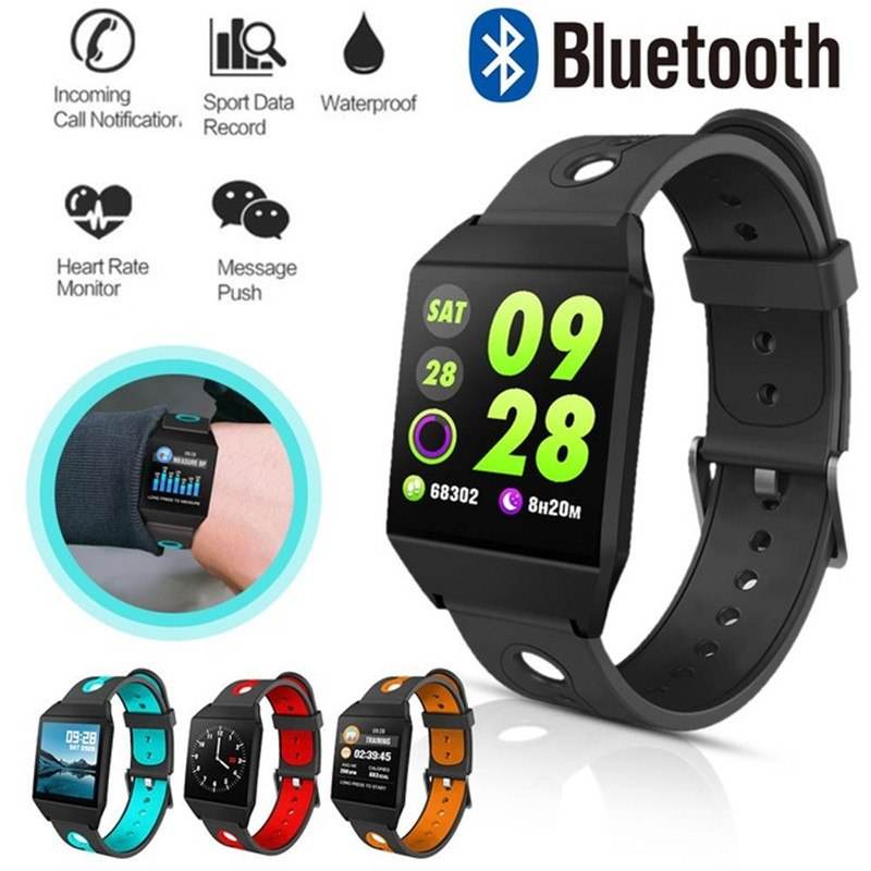 W1 Smart Bracelet Blood Pressure Measurement Color Screen Fitness Tracker Watch Waterproof IP68 Heart Rate Monitor GPS Tracker - Mubimart