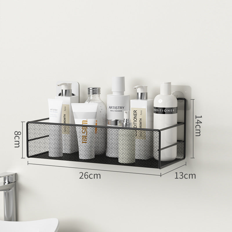 Wall-Mounted Bathroom Shelf No Drill Shower Shampoo Organizer Toilet Accessories - Mubimart -  