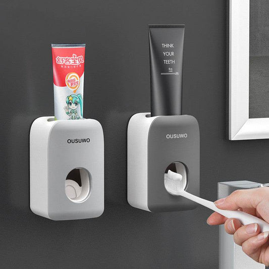 Wall-Mounted Toothpaste And Toothbrush Rack Set Toothpaste Rack Lazy Squeezer - Mubimart