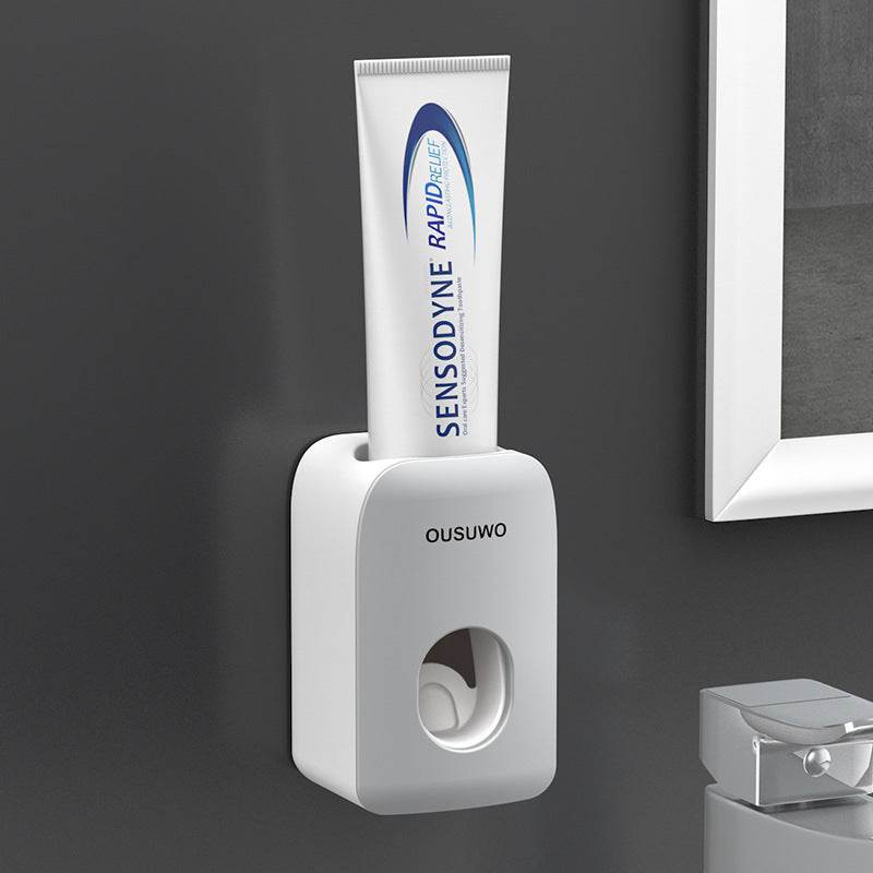 Wall-Mounted Toothpaste And Toothbrush Rack Set Toothpaste Rack Lazy Squeezer - Mubimart