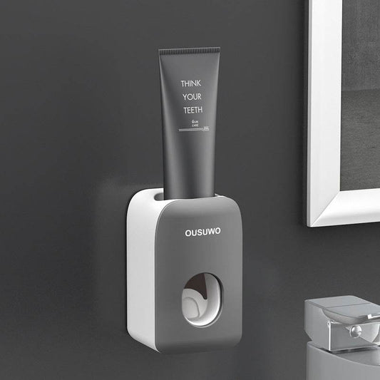 Wall-Mounted Toothpaste And Toothbrush Rack Set Toothpaste Rack Lazy Squeezer - Mubimart