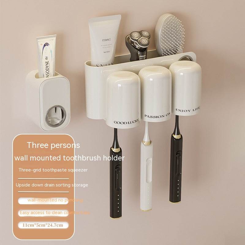 Wall-mounted Toothbrush Holder Suit - Mubimart