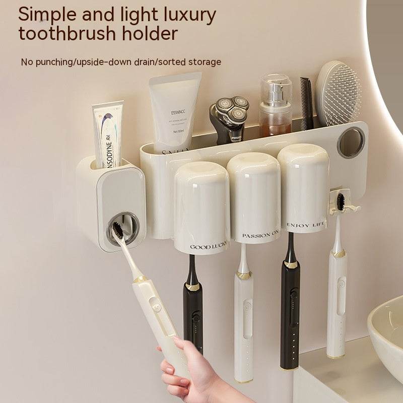 Wall-mounted Toothbrush Holder Suit - Mubimart