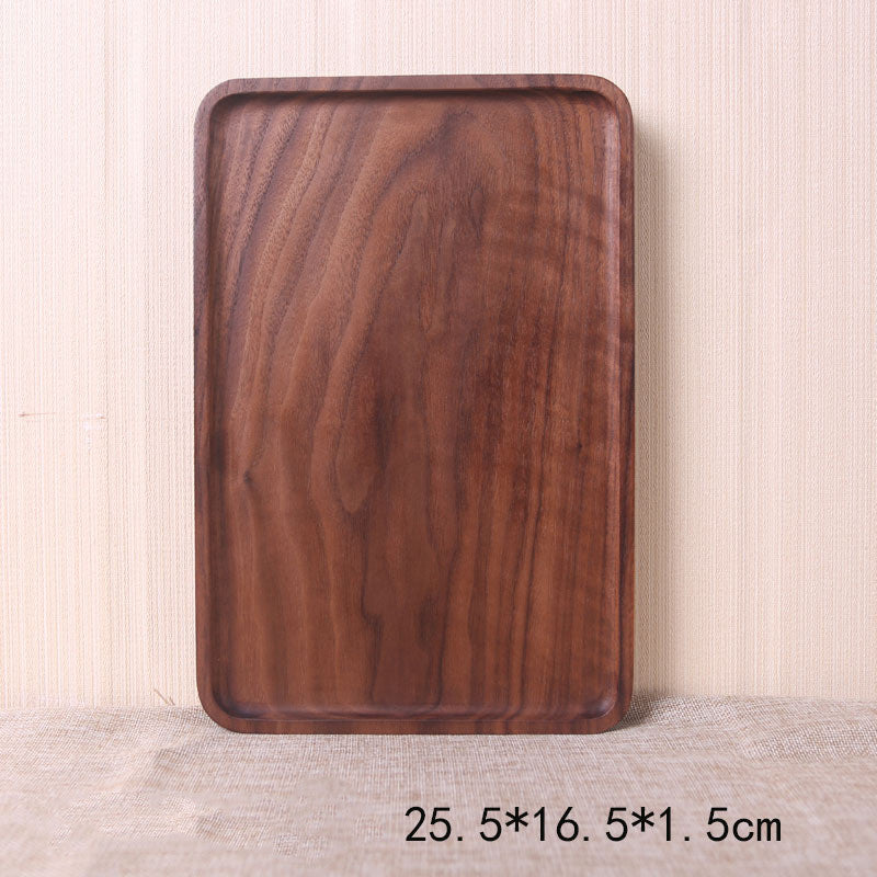 Walnut rectangular tray tray tea tray dessert - Mubimart -  