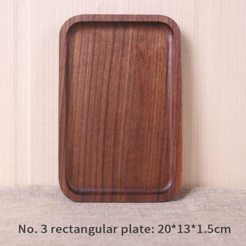 Walnut rectangular tray tray tea tray dessert - Mubimart