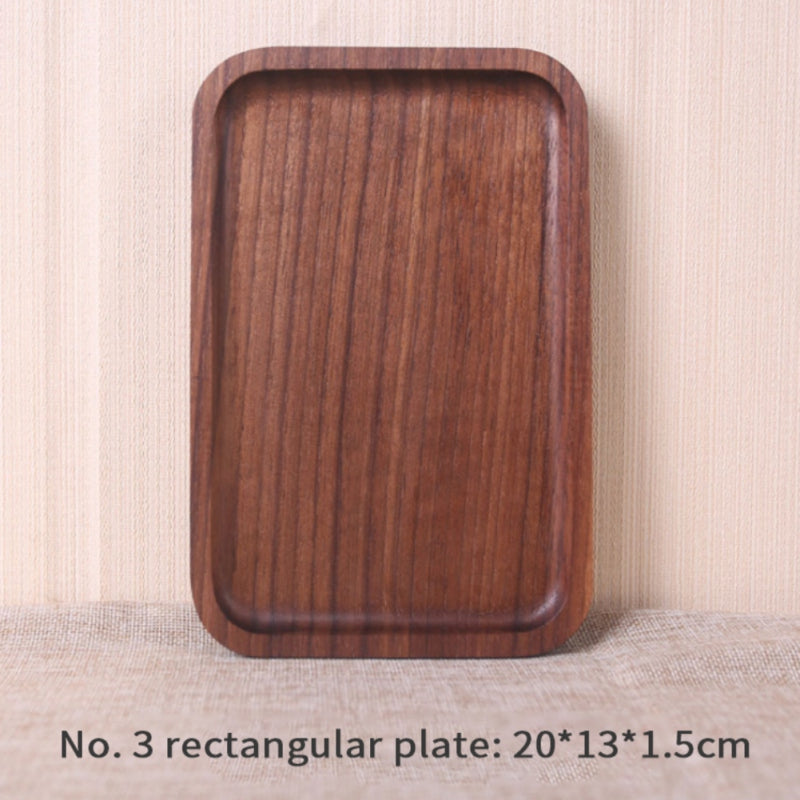 Walnut rectangular tray tray tea tray dessert - Mubimart -  