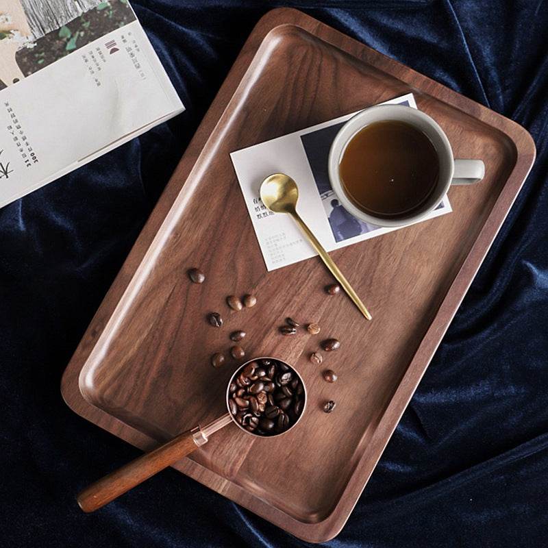 Walnut rectangular tray tray tea tray dessert - Mubimart