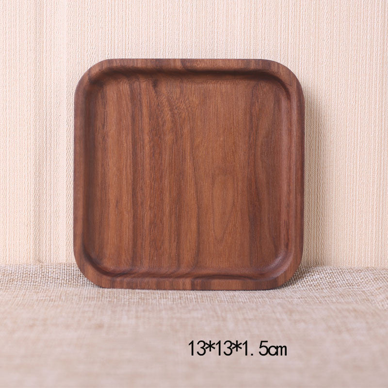 Walnut rectangular tray tray tea tray dessert - Mubimart -  