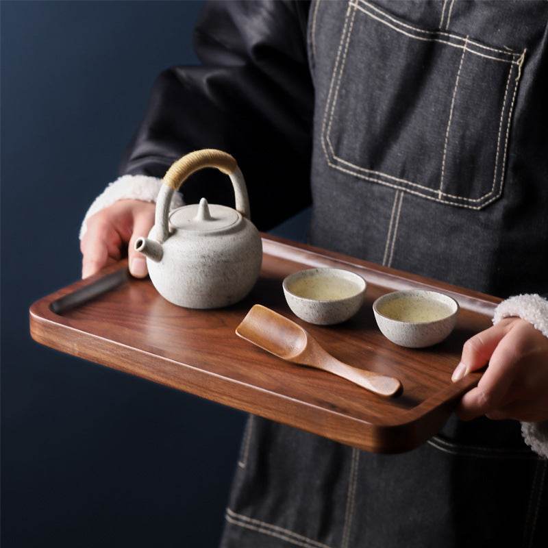 Walnut rectangular tray tray tea tray dessert - Mubimart