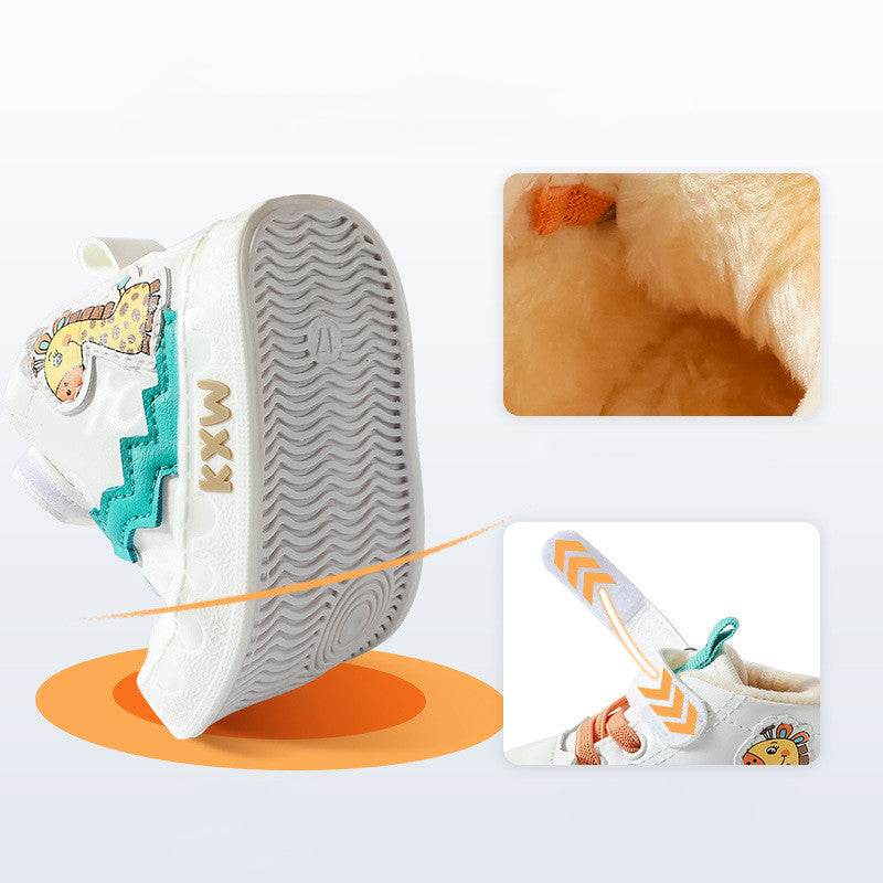 Warm Winter Boys' Cotton Microfiber Leather Toddler Shoes - Mubimart