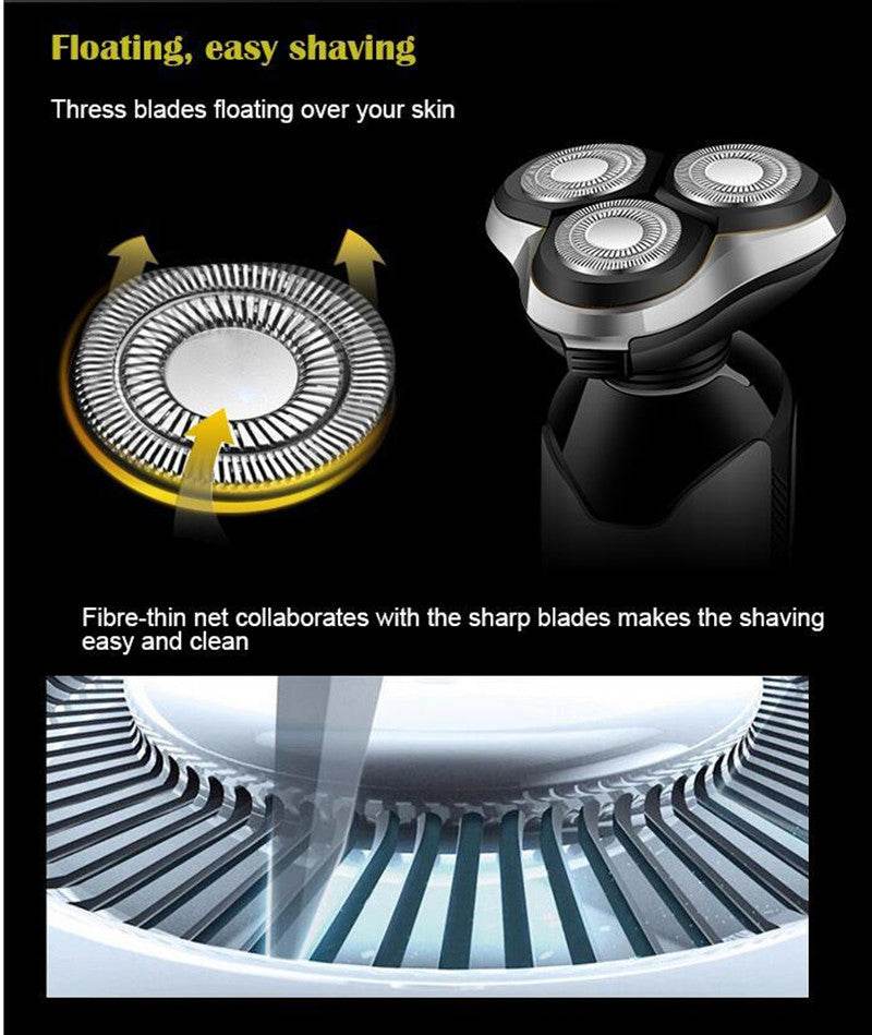 Washable Rotary Three-blade Electric Razor Men's Professional Razor - Mubimart