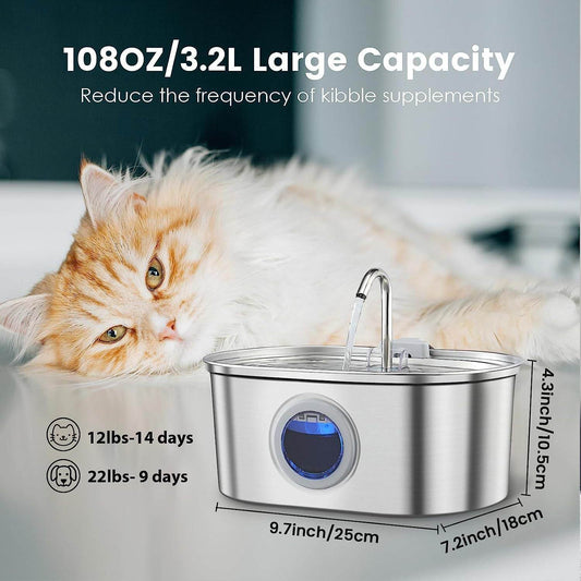 Water Feeder Stainless Steel Pet Water Dispenser - Mubimart