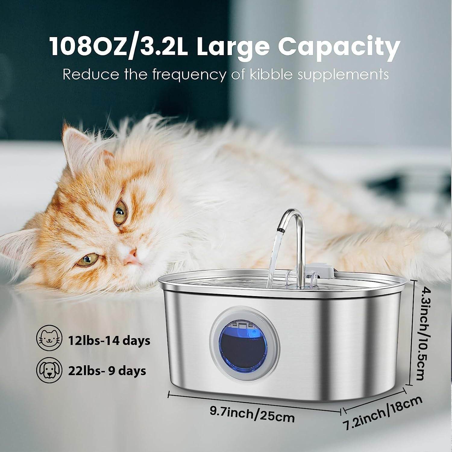Water Feeder Stainless Steel Pet Water Dispenser - Mubimart