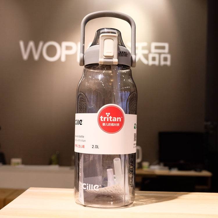 Water Glass Straw Water Bottle With Scaled Material Sports Bottle - Mubimart