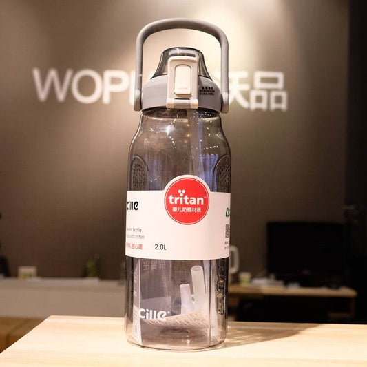 Water Glass Straw Water Bottle With Scaled Material Sports Bottle - Mubimart