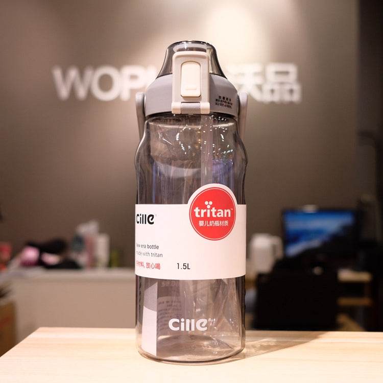 Water Glass Straw Water Bottle With Scaled Material Sports Bottle - Mubimart