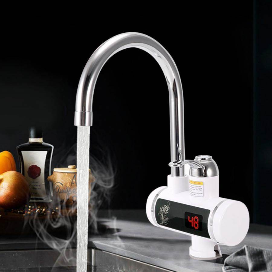 Water Heating Faucet 3000w Instant Hot Electric Faucet Water Heating Tap With LED Display EU Plug 220V Tempreature Faucet - Mubimart