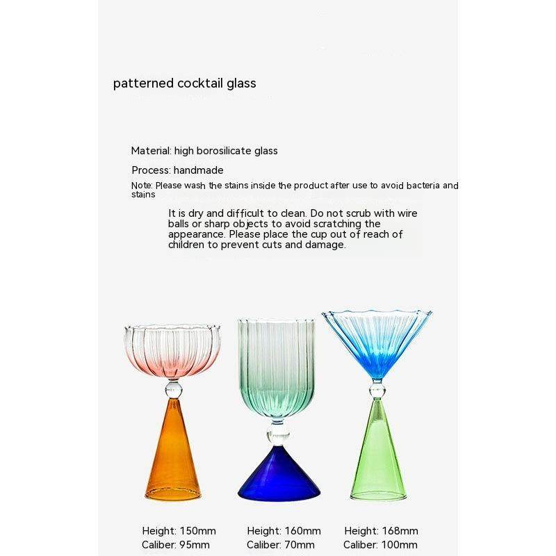 Water Ripple Glass Cocktail Glass - Mubimart