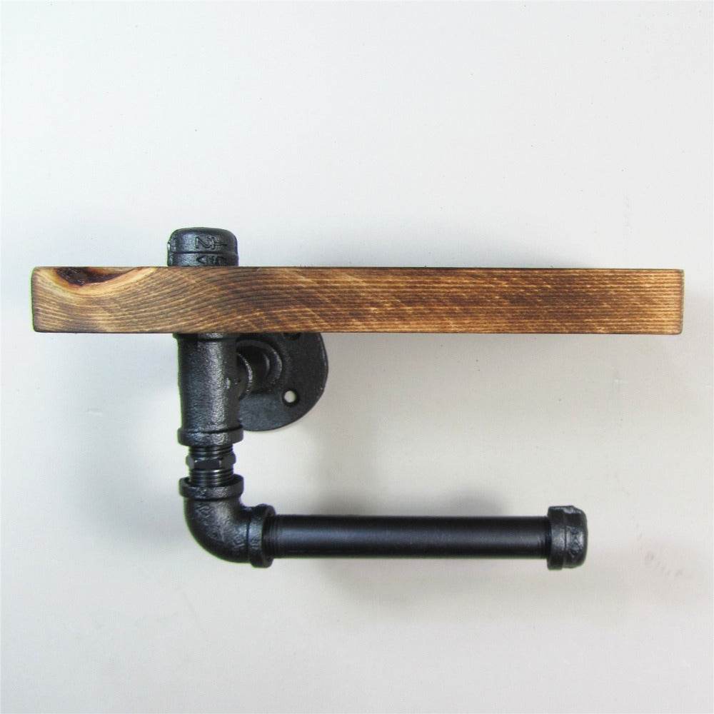 Water pipe wrought iron paper towel holder - Mubimart