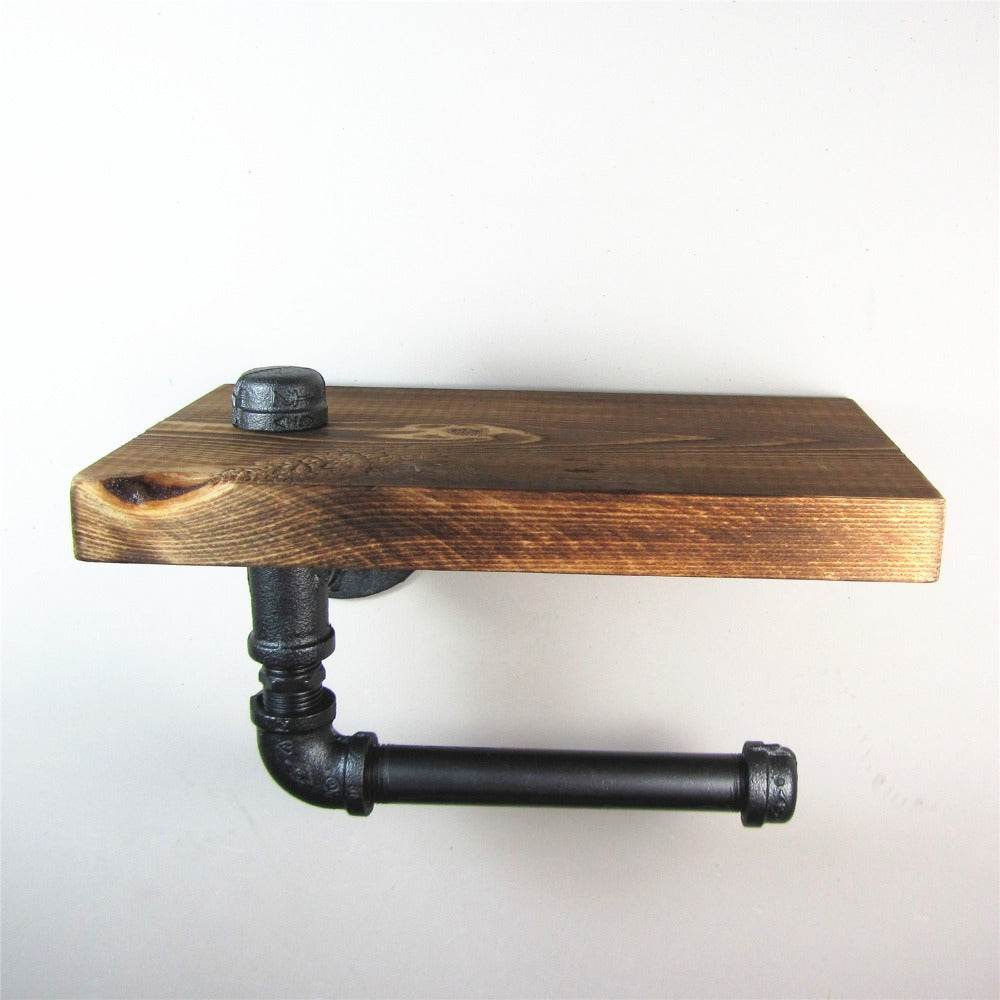 Water pipe wrought iron paper towel holder - Mubimart
