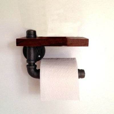Water pipe wrought iron paper towel holder - Mubimart