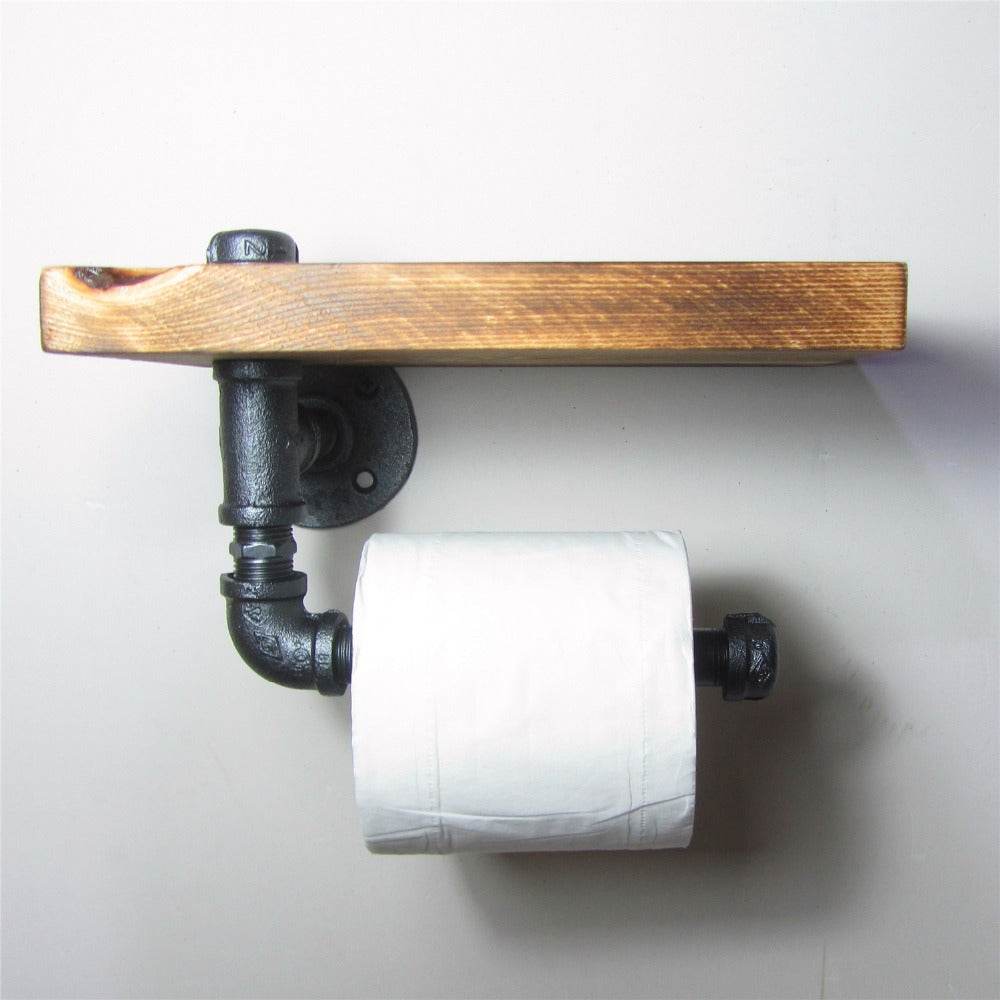Water pipe wrought iron paper towel holder - Mubimart