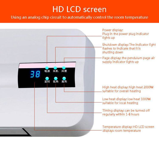 Waterproof Wall-mounted Heater, Household Heater Bathroom - Mubimart