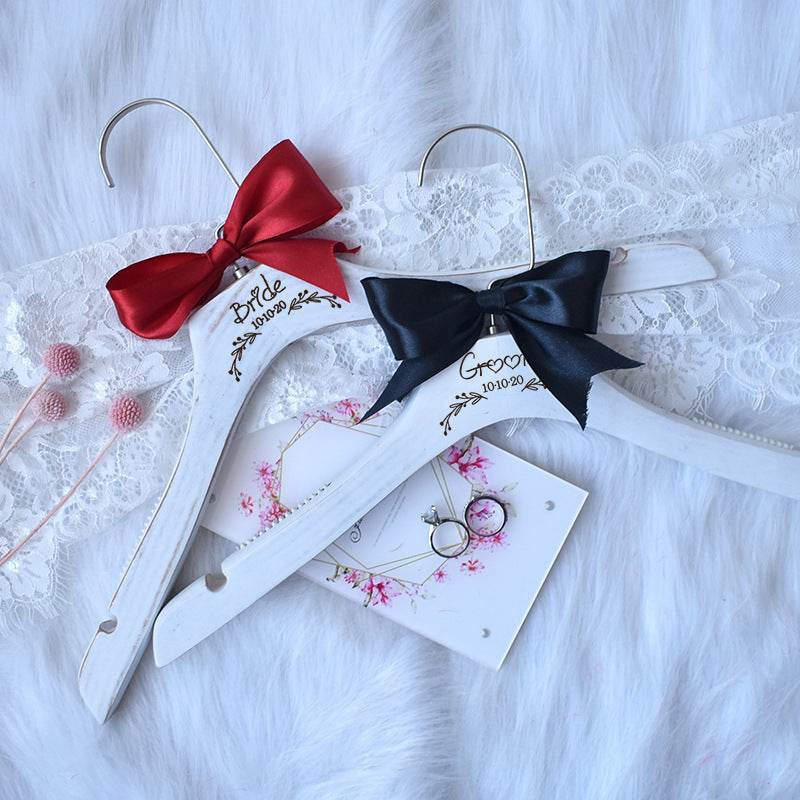 Wedding Hanger High-grade Solid Wood Hanger Bow - Mubimart