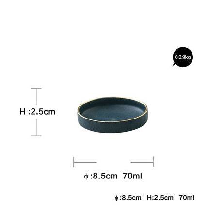 Western Plate Ceramic Gilt Rim Plate Steak Plate Bowl Plate Combination Household Tableware Set - Mubimart