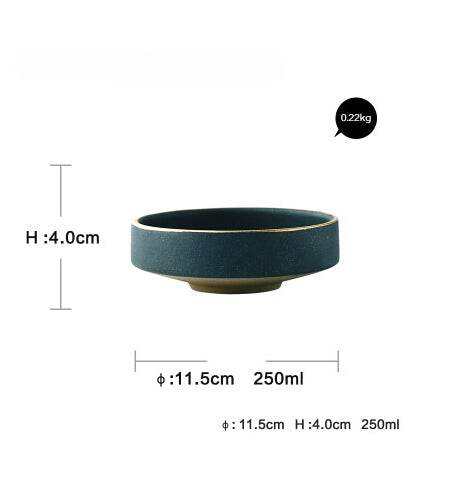 Western Plate Ceramic Gilt Rim Plate Steak Plate Bowl Plate Combination Household Tableware Set - Mubimart