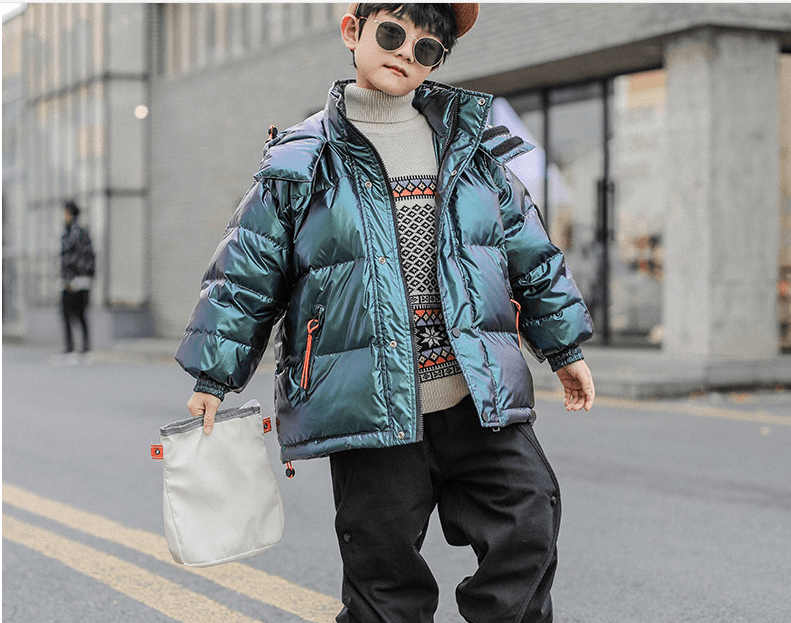 Western Style Big Kids Thick Winter Children's White Duck Down Jacket - Mubimart