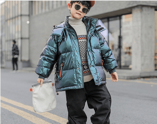 Western Style Big Kids Thick Winter Children's White Duck Down Jacket - Mubimart