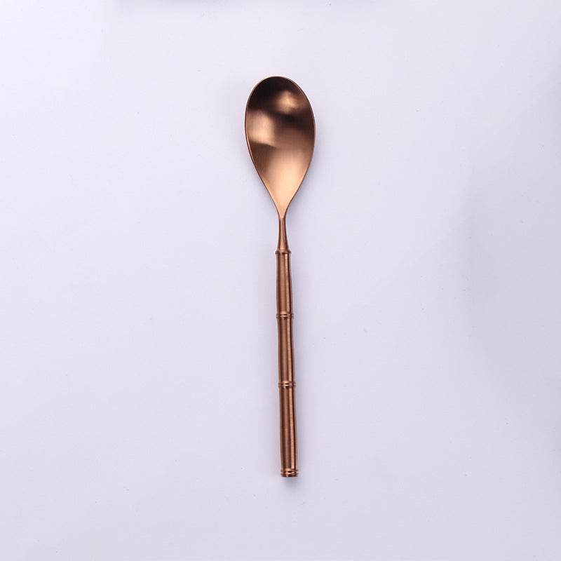Western Tableware With Bamboo Blue Handle and Gold Head - Mubimart