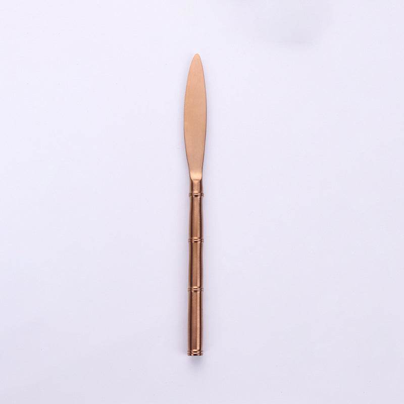 Western Tableware With Bamboo Blue Handle and Gold Head - Mubimart